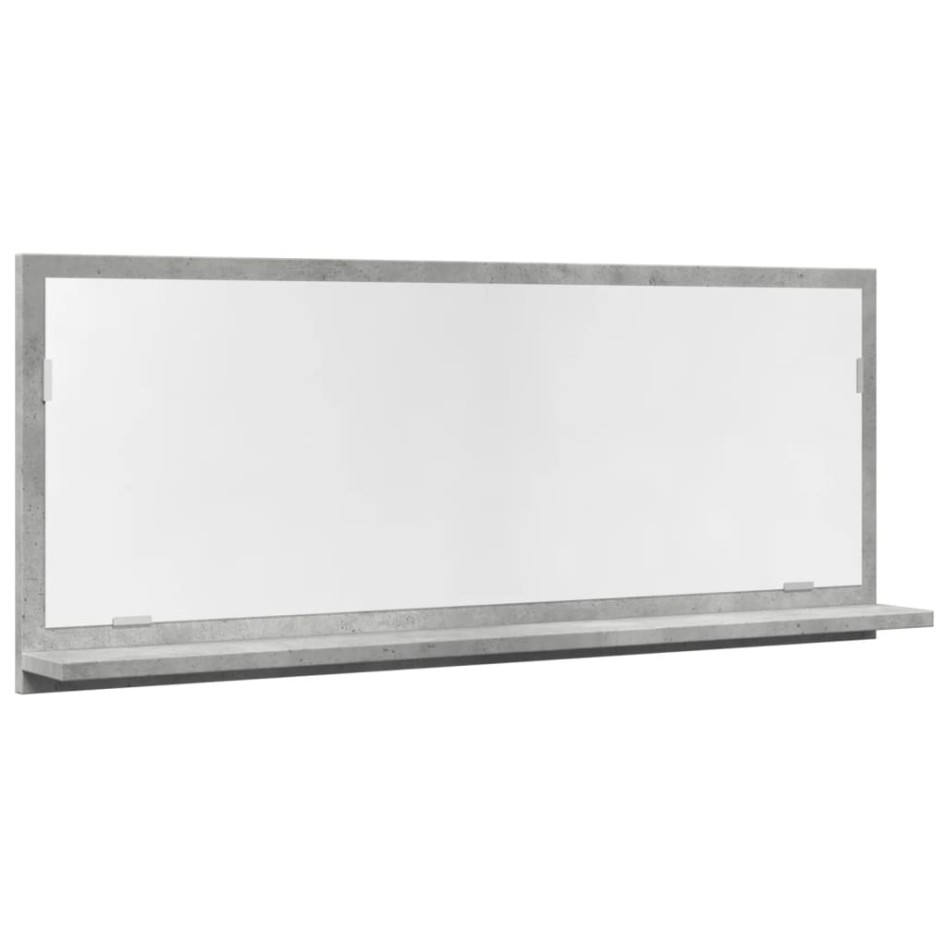 Espejo mueble baño madera ingeniería gris hormigón 90x11x37