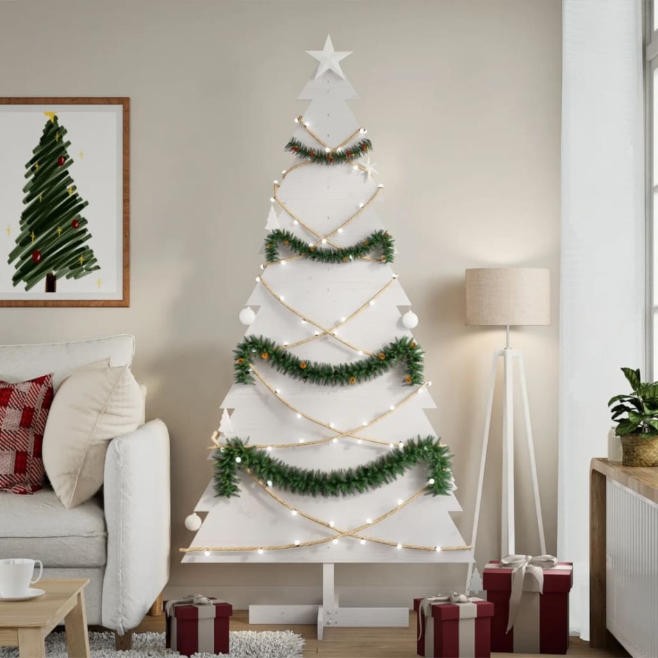 Árbol de Navidad de adorno madera maciza pino blanco 180