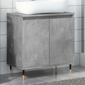 Armario de baño madera de ingeniería gris hormigón 58x33x60