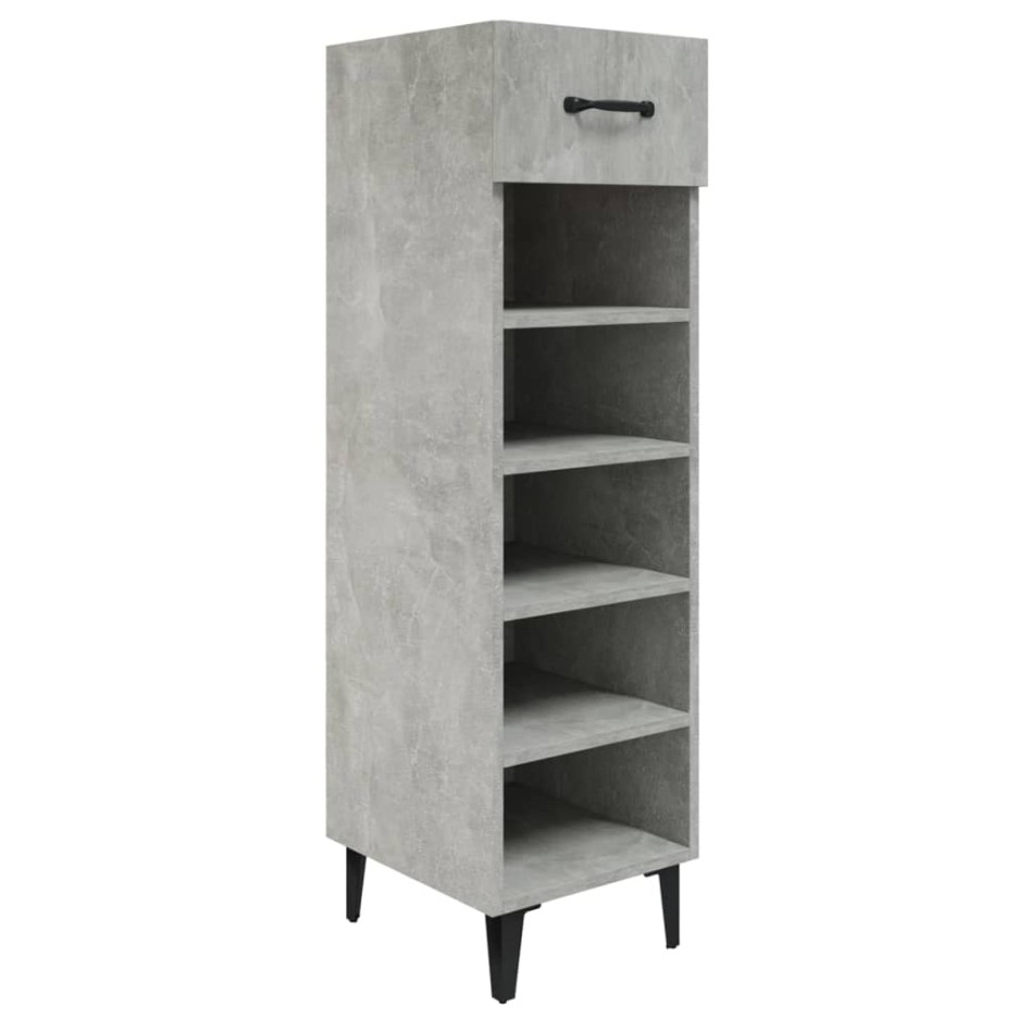 Mueble zapatero madera contrachapada gris hormigón 30x35x105