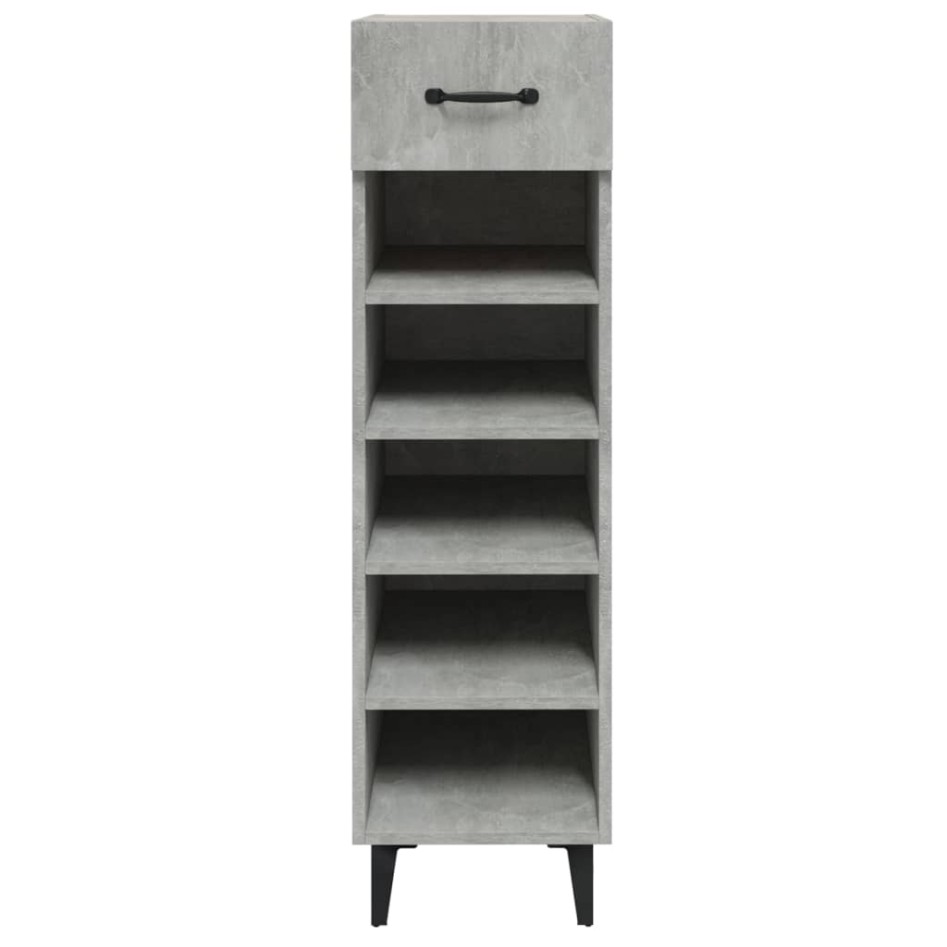 Mueble zapatero madera contrachapada gris hormigón 30x35x105
