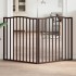 Puerta para perros plegable 2 paneles álamo marrón roble 160