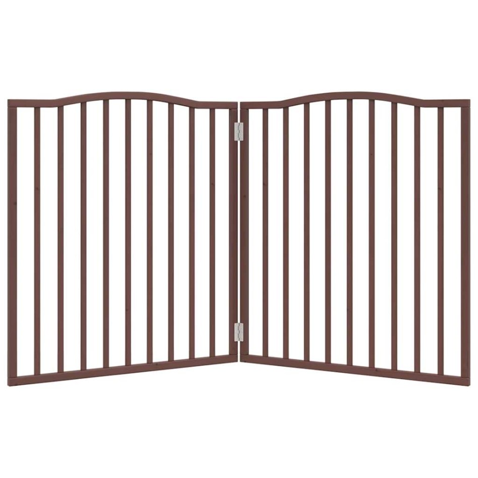 Puerta para perros plegable 2 paneles álamo marrón roble 160