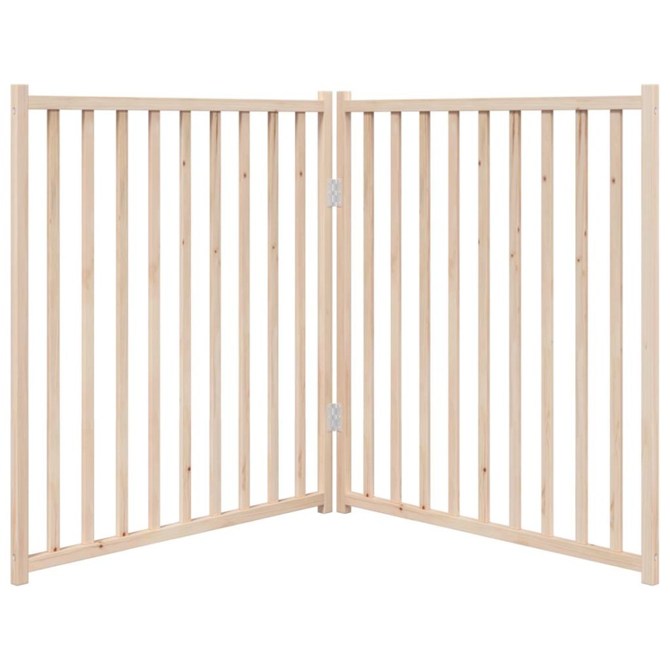 Puerta para perros plegable 2 paneles madera de abeto 160