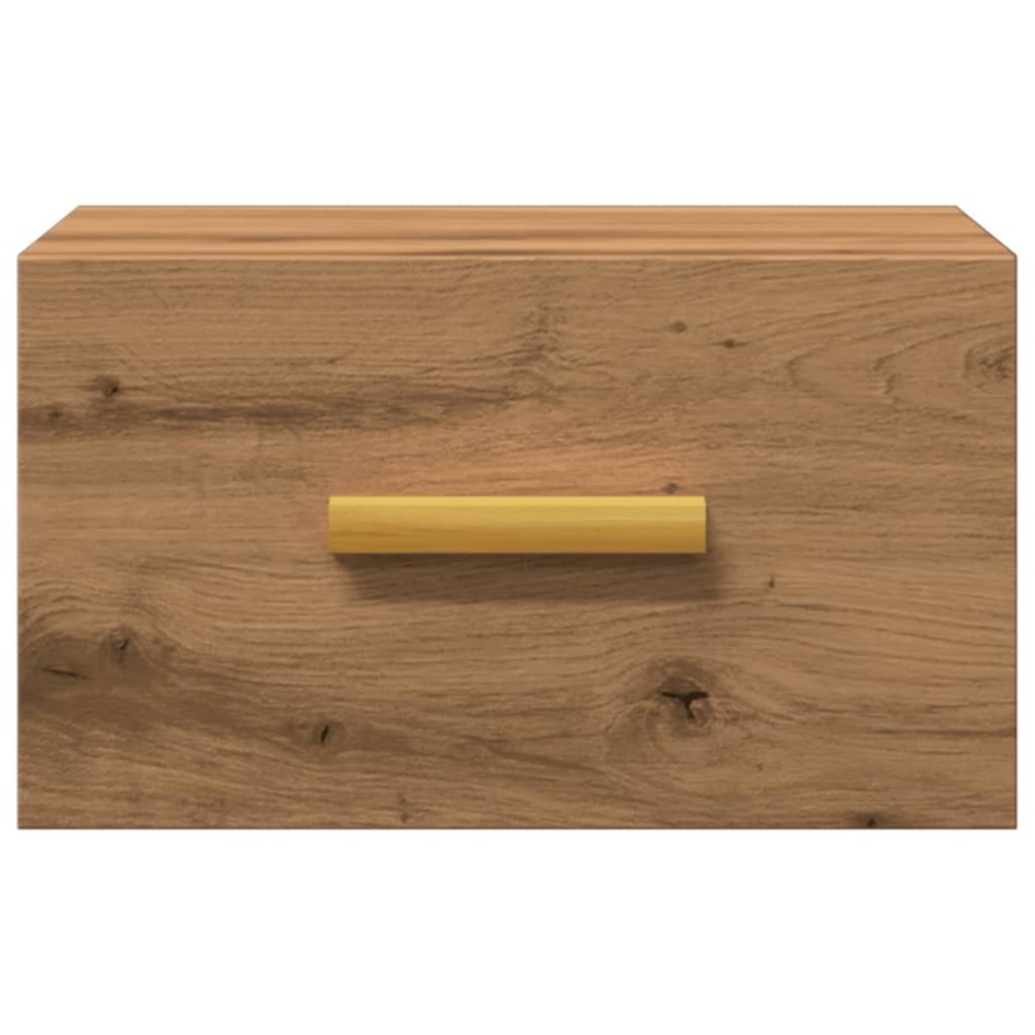 Mesita de noche de pared color roble artisan 35x35x20