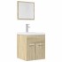 Set de muebles de baño 2 pzas madera contrachapada roble