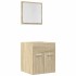 Set de muebles de baño 2 pzas madera contrachapada roble