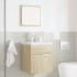 Set de muebles de baño 2 pzas madera contrachapada roble