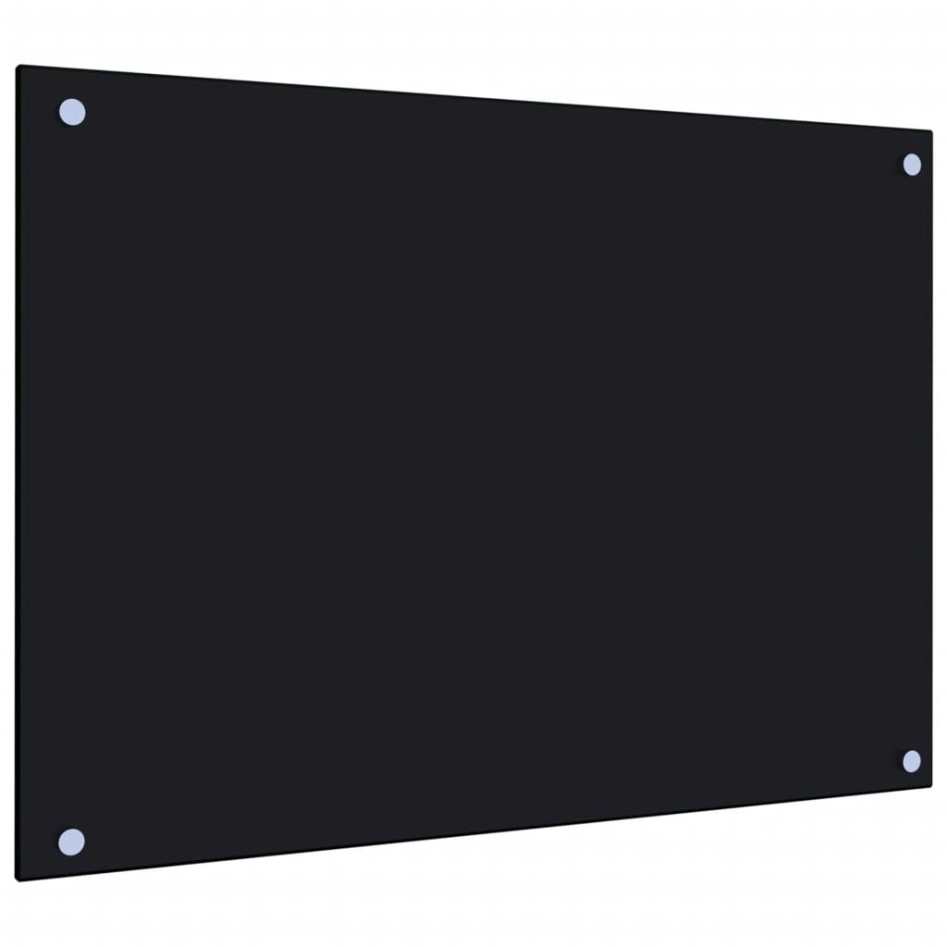 Protección salpicaduras cocina vidrio templado negro 70x50