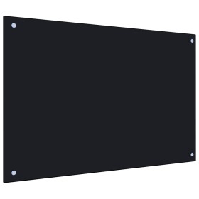 Protección salpicaduras cocina vidrio templado negro 90x60