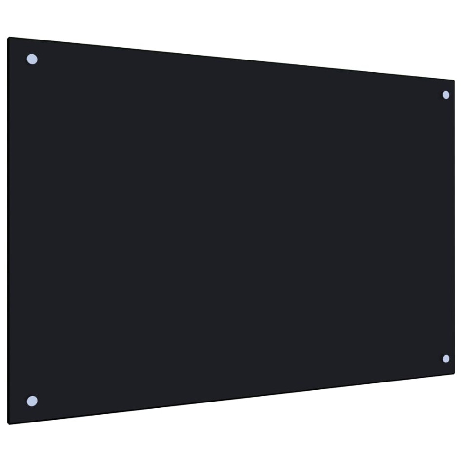 Protección salpicaduras cocina vidrio templado negro 90x60