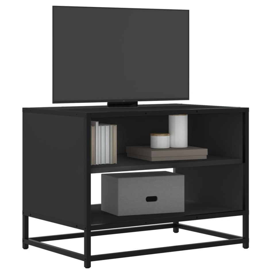 Mueble de TV madera de ingeniería y metal negro 61x40x46