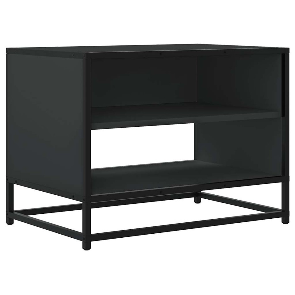 Mueble de TV madera de ingeniería y metal negro 61x40x46