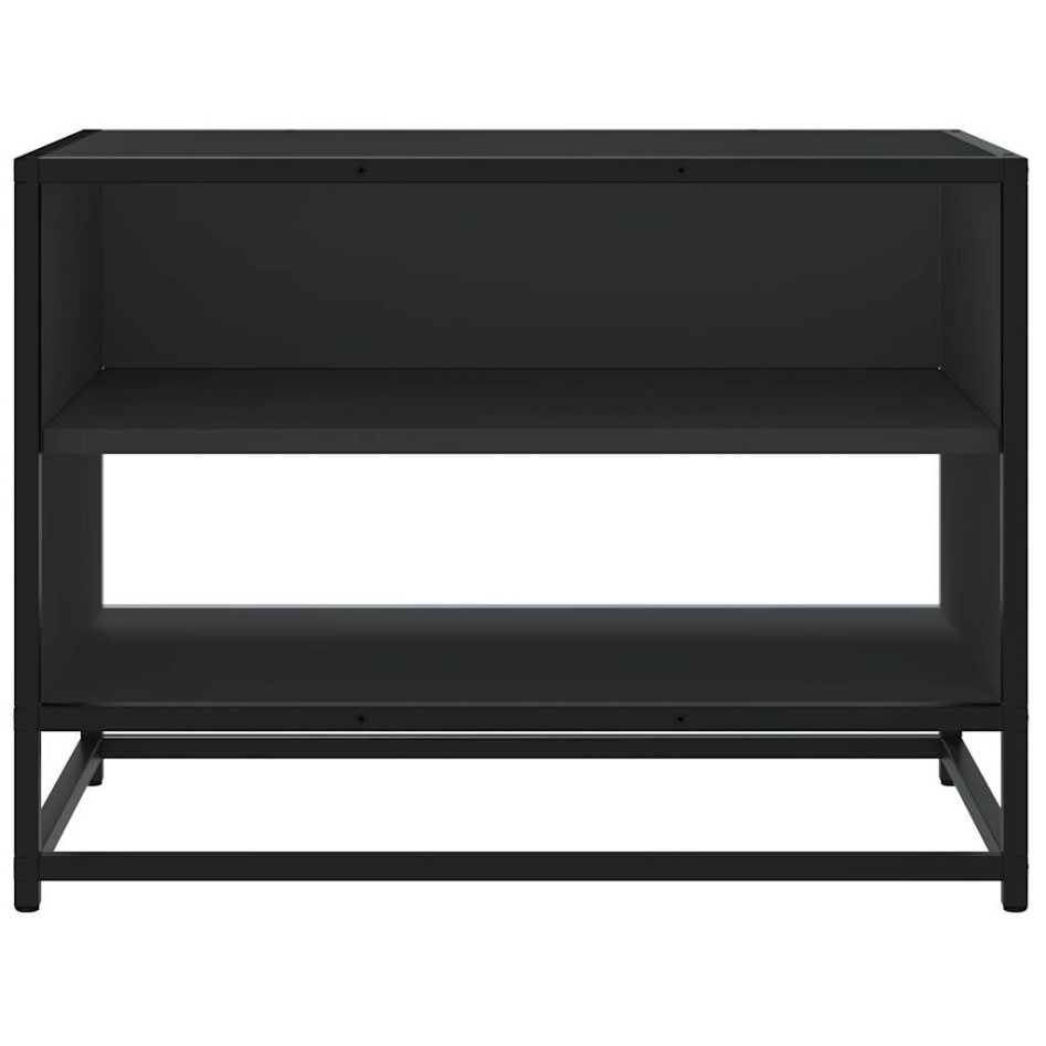 Mueble de TV madera de ingeniería y metal negro 61x40x46
