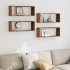 Estantes cubo de pared 4 uds madera envejecida 60x15x23