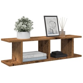 Estantes pared 2 uds madera ingeniería envejecida 75x18x20