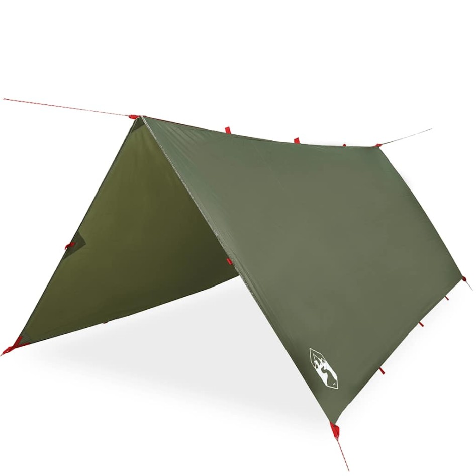 Lona de camping impermeable verde oliva 366x306