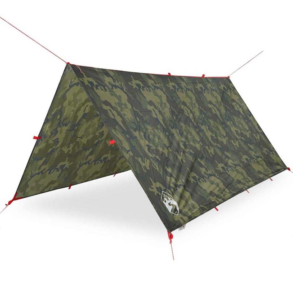 Lona de camping impermeable camuflaje 366x306