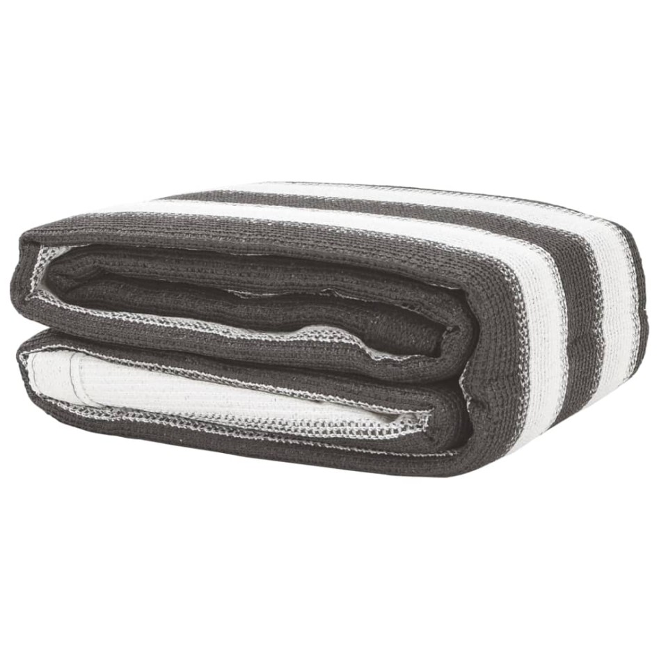 Alfombra de tienda de campaña gris antracita y blanca