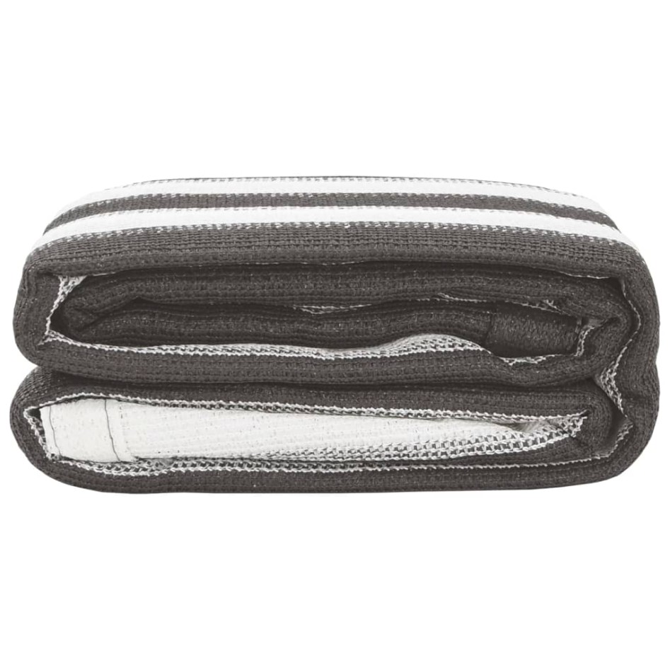 Alfombra de tienda de campaña gris antracita y blanca