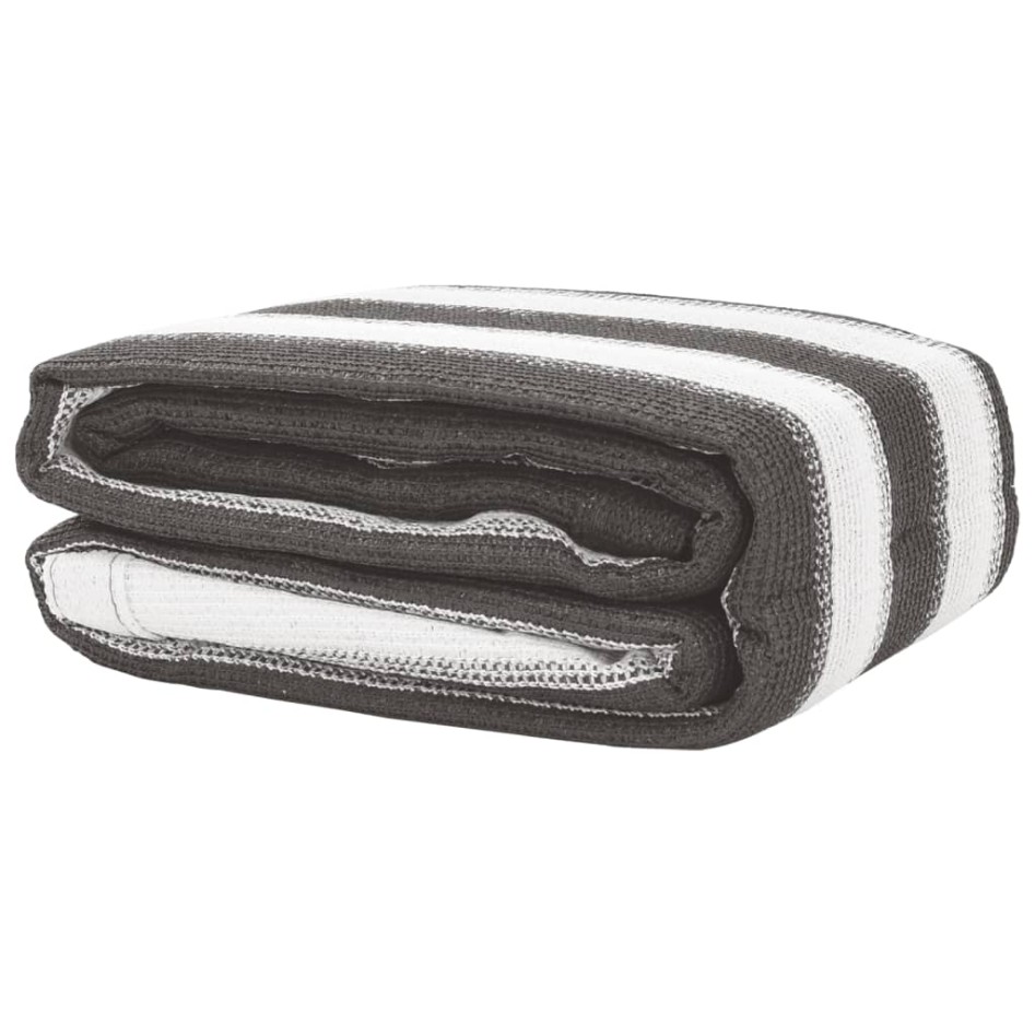 Alfombra de tienda campaña HDPE antracita y blanco 400x500