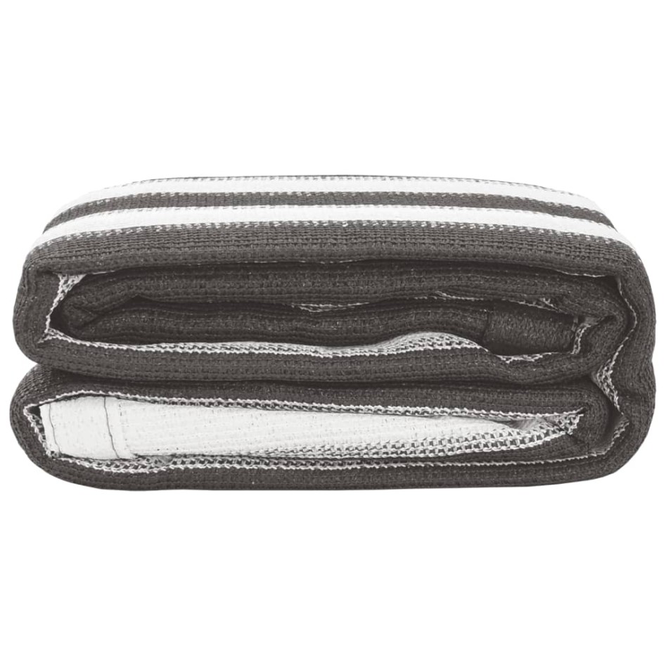 Alfombra de tienda campaña HDPE antracita y blanco 400x500