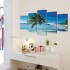 Set decorativo de lienzos para pared playa con palmera 200 x 100