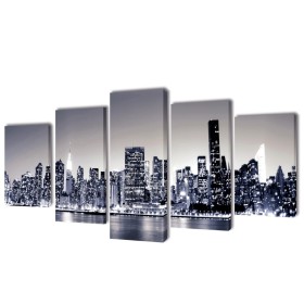 Set decorativo de lienzos para pared perfil Nueva York 200 x 100