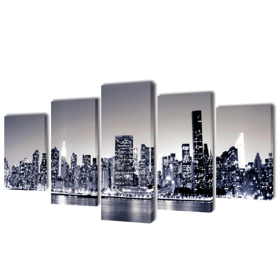 Set decorativo de lienzos para pared perfil Nueva York 200 x 100
