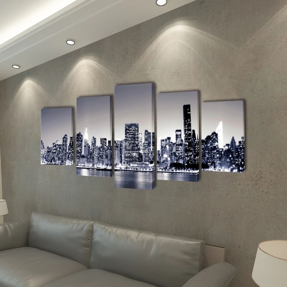 Set decorativo de lienzos para pared perfil Nueva York 200 x 100