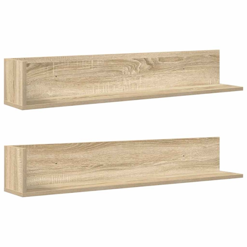 Estantes pared 2 uds madera roble Sonoma 100x16,5x16,5