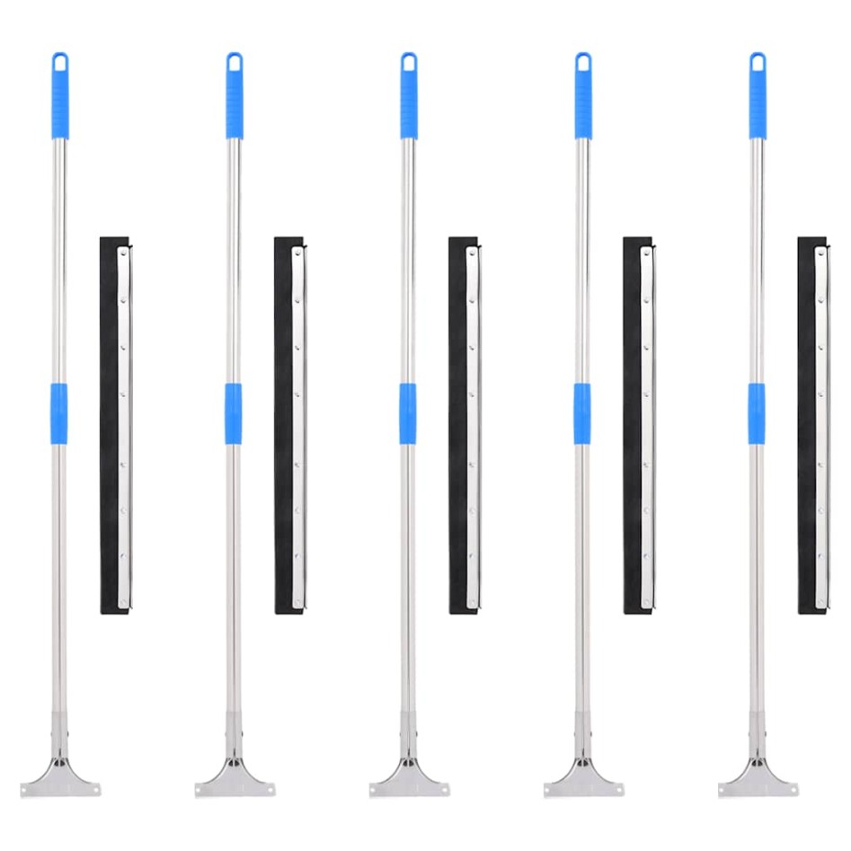 Escobillas de suelo 5 uds acero y goma 60,5x119,5