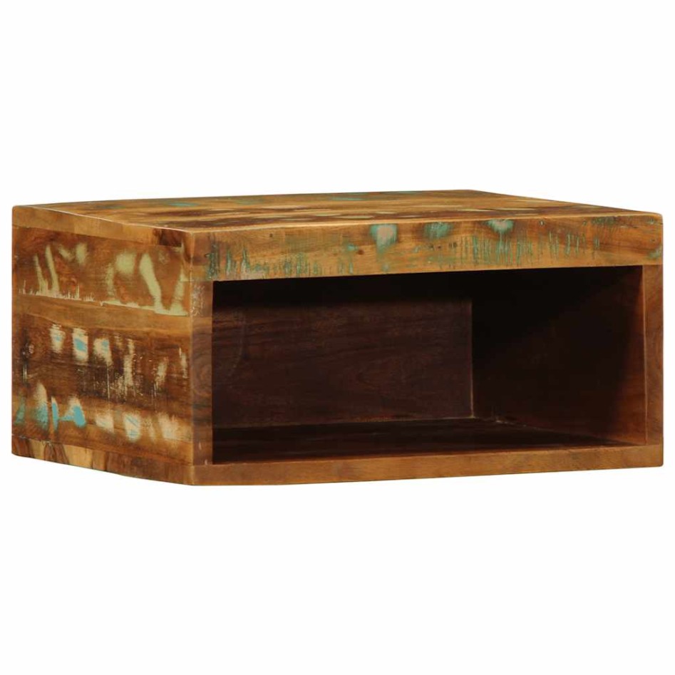 Mueble de TV de pared madera maciza reciclada 40x30x19