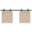 Kit de puerta corredera de armario acero carbono 122 cm