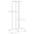 Soporte de flores de 4 estantes de metal blanco 43x22x76