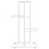 Soporte de flores de 4 estantes de metal blanco 43x22x76