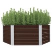 Mesa de cultivo de acero galvanizado marrón 129x129x46 cm