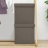 Taburete de almacenaje plegable 2 uds lino sintético gris
