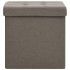 Taburete de almacenaje plegable 2 uds lino sintético gris