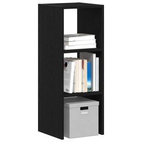 Librería apilable madera contrachapada roble negro 30x30x80