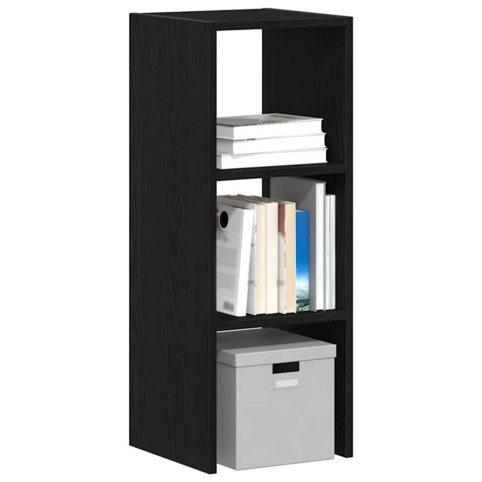 Librería apilable madera contrachapada roble negro 30x30x80