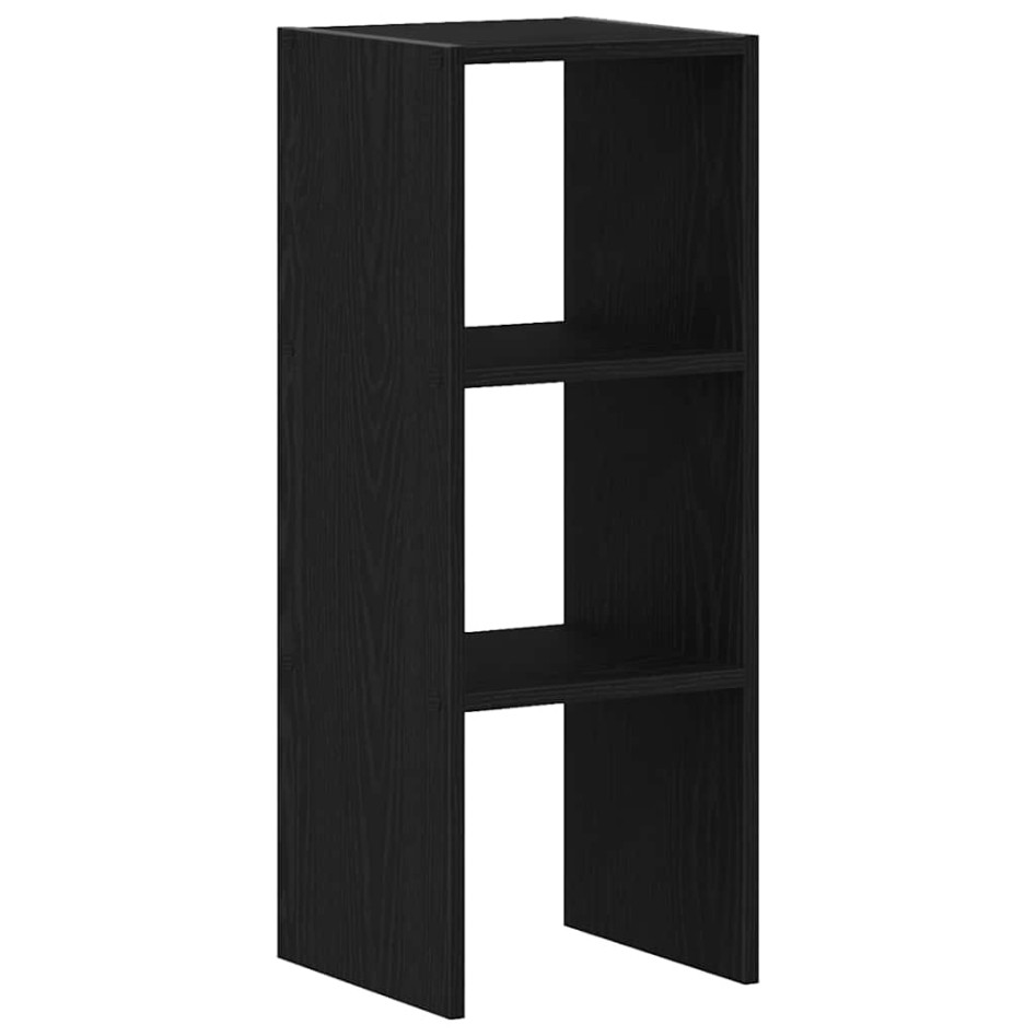 Librería apilable madera contrachapada roble negro 30x30x80
