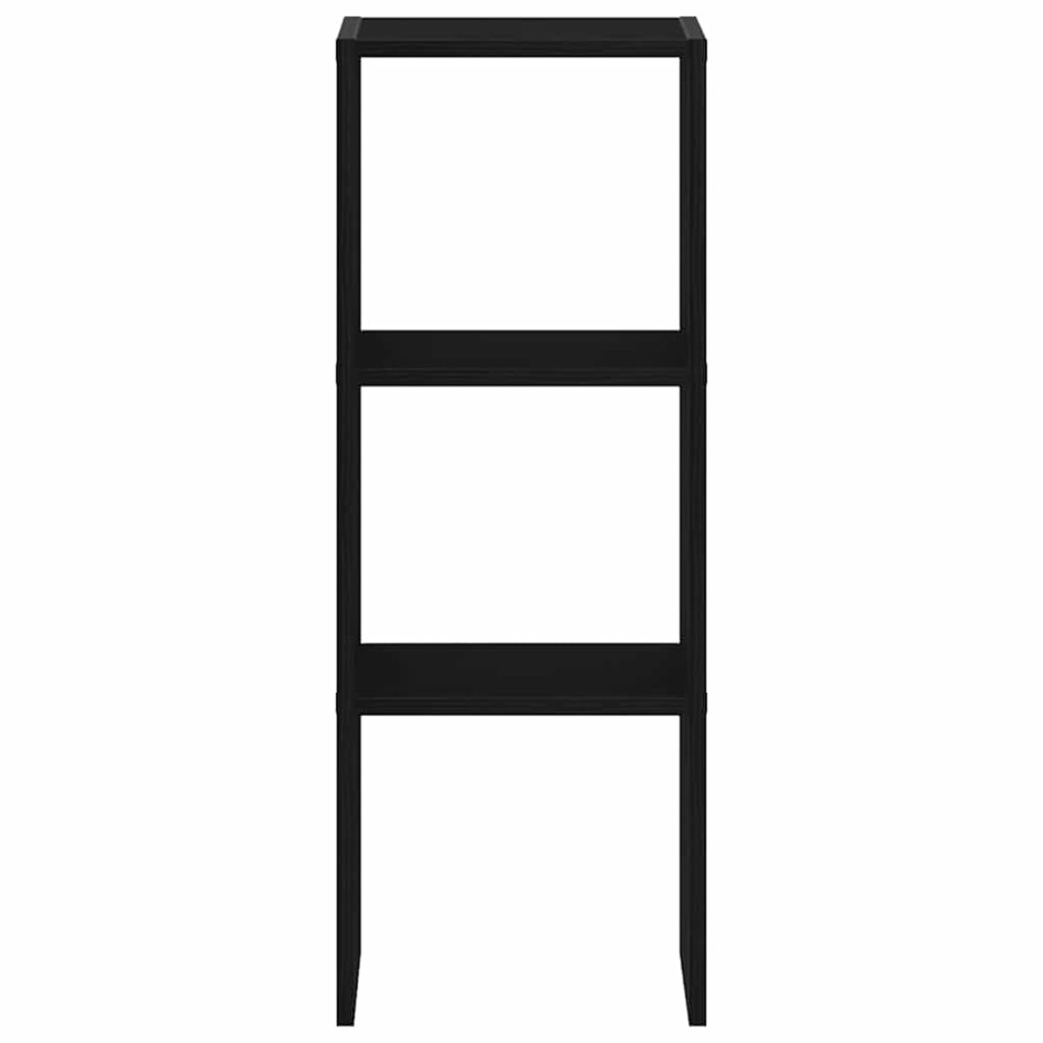 Librería apilable madera contrachapada roble negro 30x30x80