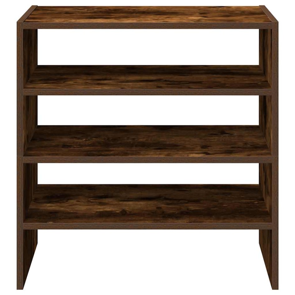 Zapateros 2 uds apilables roble ahumado 60x30x30,5