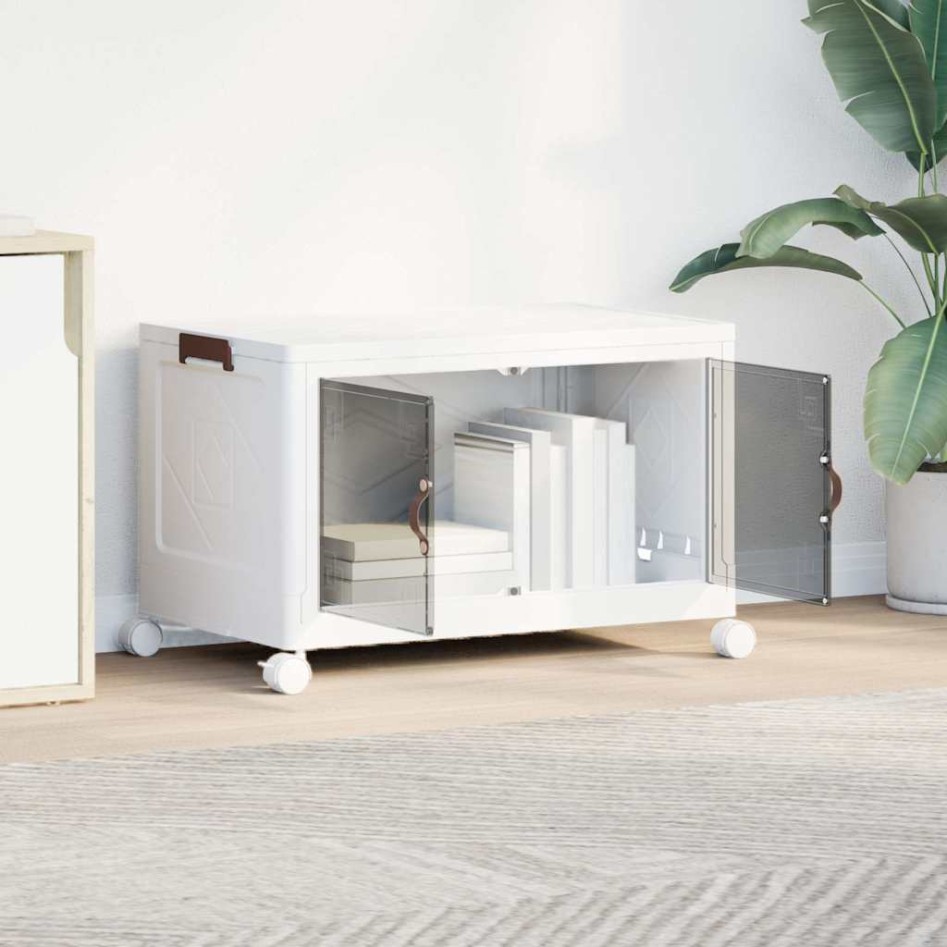 Caja de almacenaje apilable con ruedas 75 L 64x40x41