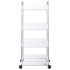Carro de almacenamiento 4 niveles transparente 37x28x95