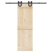 Kit de herrajes para puertas correderas acero negro 183 cm