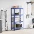 Estantería almacenaje 4 niveles azul madera contrachapada
