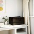 Caja de madera con asas madera maciza pino negra 40x30x23