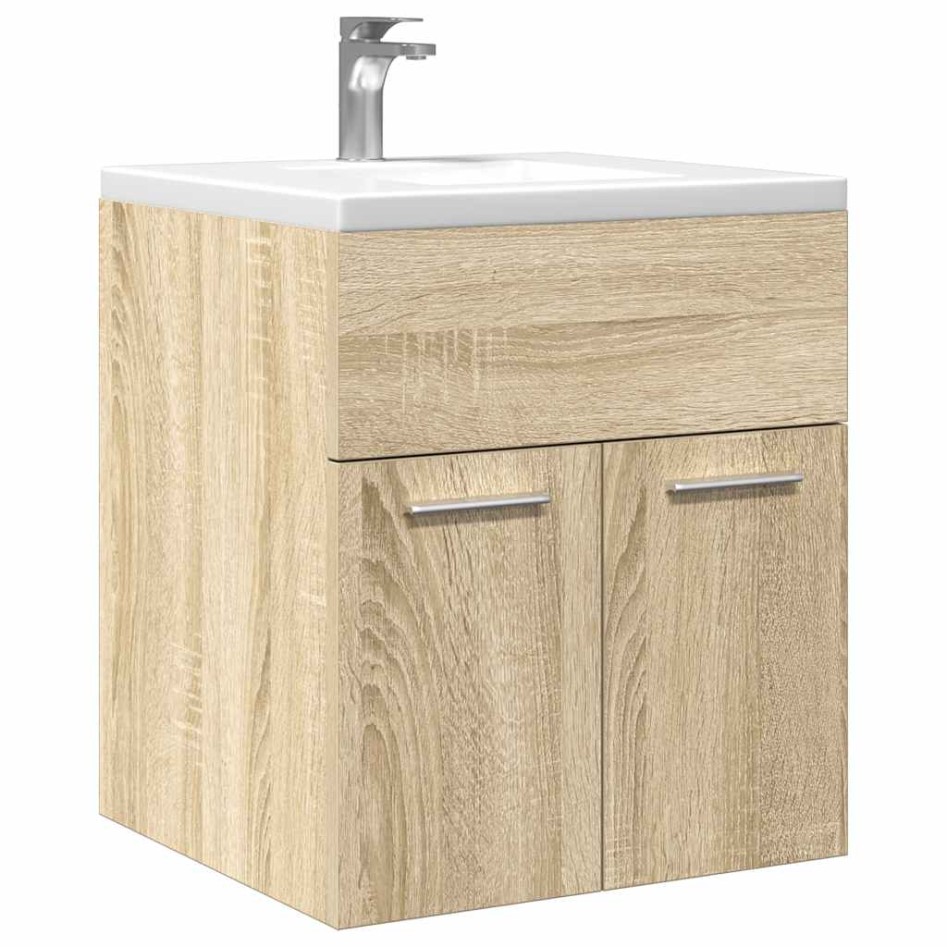 Mueble de lavabo de baño madera roble Sonoma 41x38,5x46